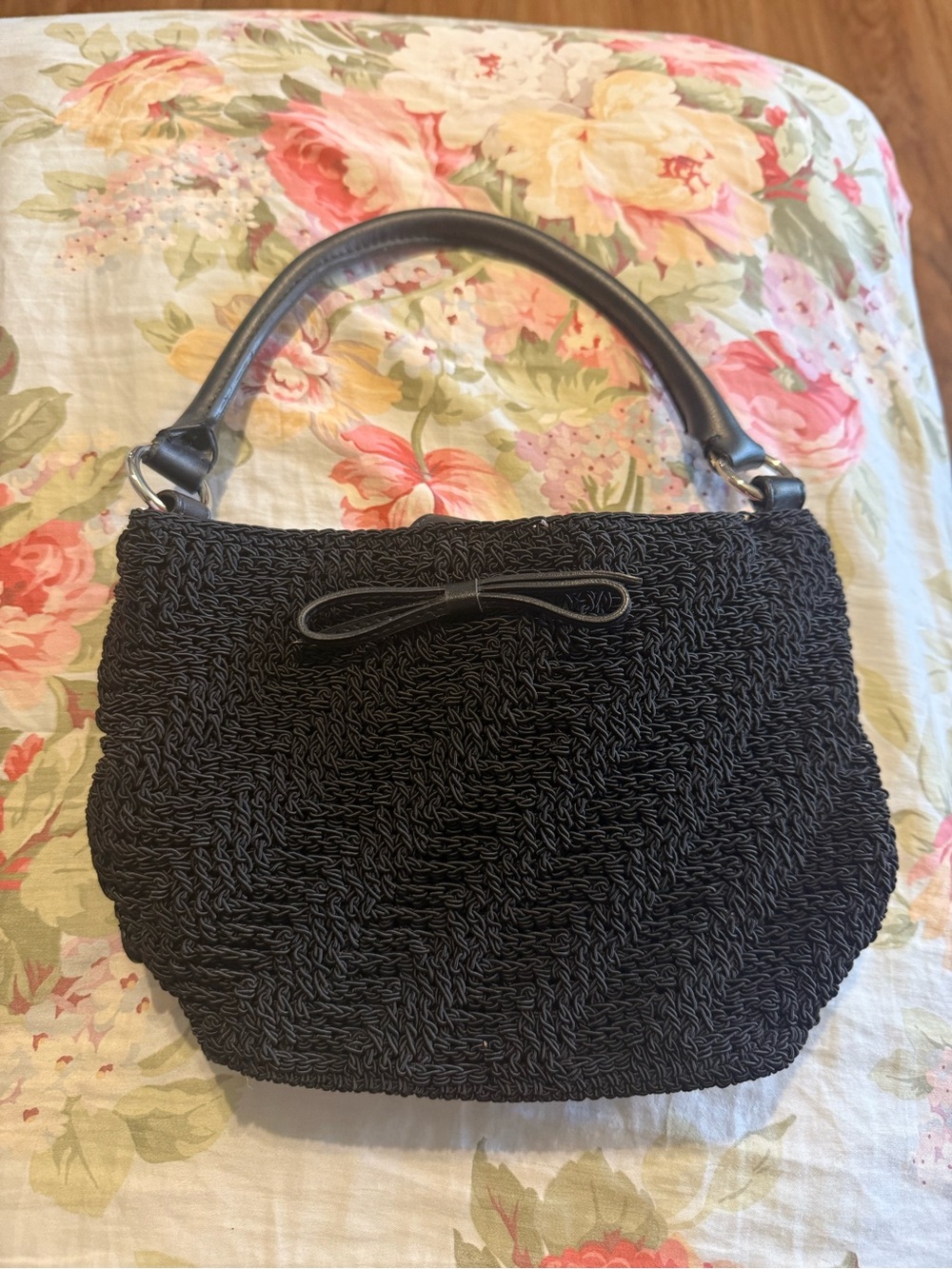 Liz Claiborne Black Crochet Handle bag